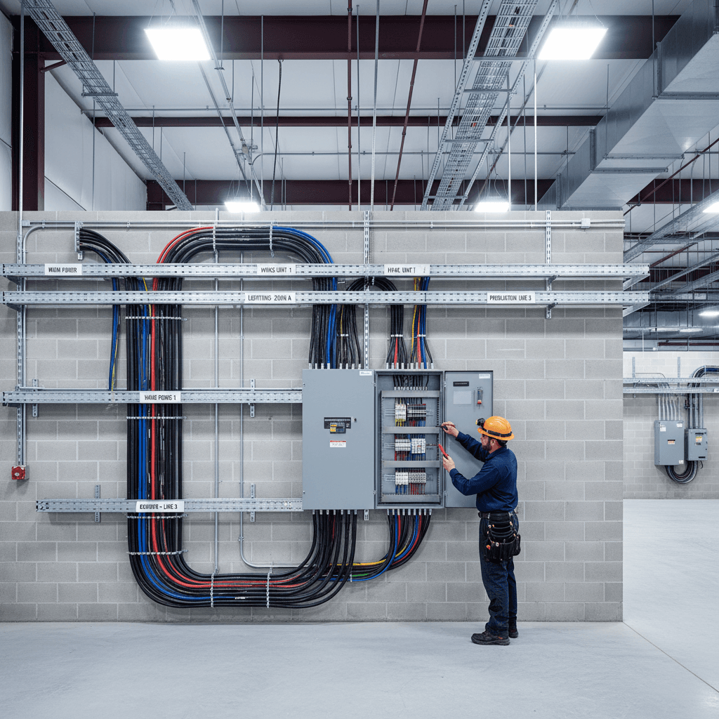 Commercial electrical panel installation
